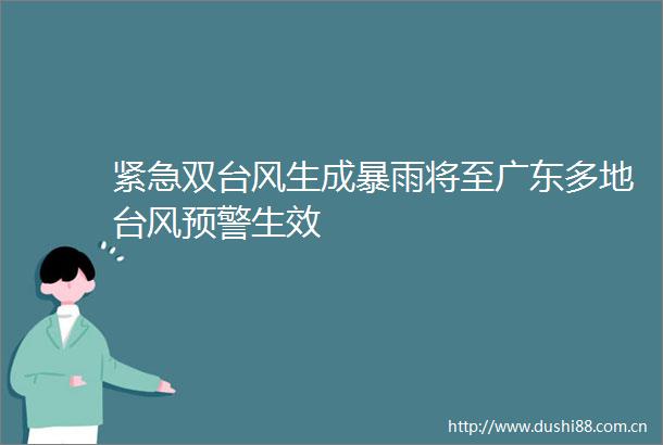 紧急双台风生成暴雨将至广东多地台风预警生效
