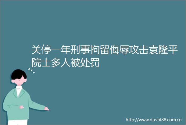 关停一年刑事拘留侮辱攻击袁隆平院士多人被