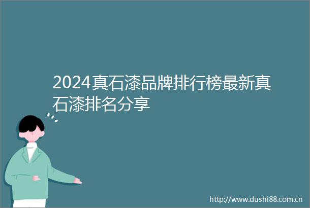2024真石漆品牌排行榜最新真石漆排名分享