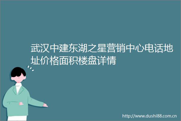 武汉中建东湖之星营销中心电话地址价格面积楼盘详情