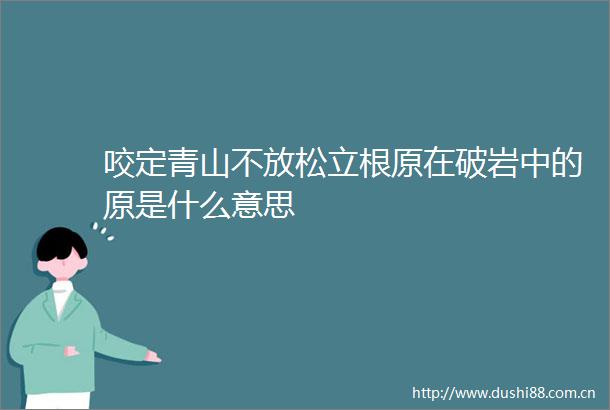 咬定青山不放松立根原在破岩中的原是什么意思
