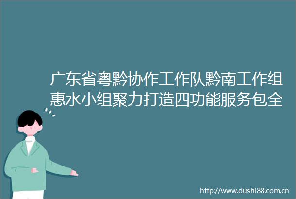 广东省粤黔协作工作队黔南工作组惠水小组聚力打造四功能服务包全力助推双招双引见成效