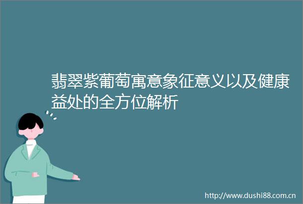 翡翠紫葡萄寓意象征意义以及健康益处的全方位解析