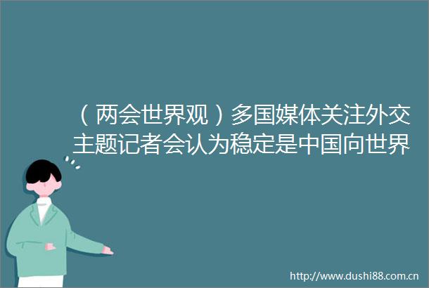 （两会世界观）多国媒体关注外交主题记者会认为稳定是向世界传达的主要信息