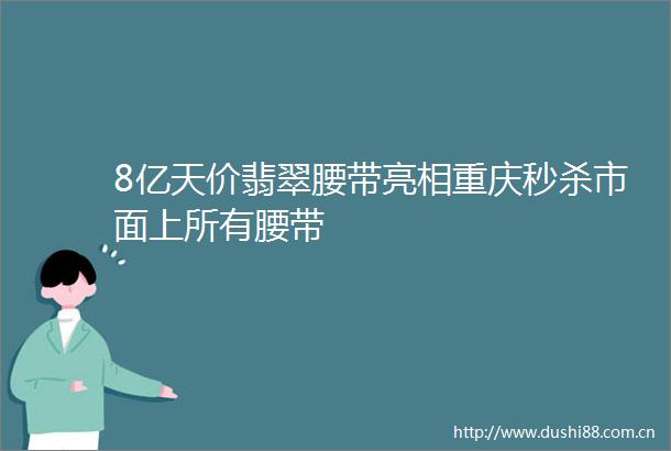 8亿天价翡翠腰带亮相重庆秒杀市面上所有腰带