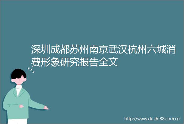 深圳成都苏州南京武汉杭州六城消费形象研究报告全文