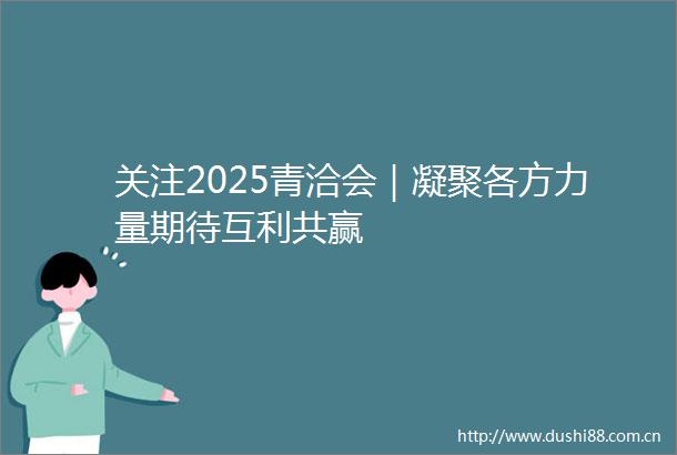 关注2025青洽会｜凝聚各方力量期待互利共赢