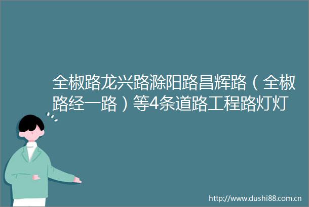 全椒路龙兴路滁阳路昌辉路（全椒路经一路）等4条道路工程路灯灯具灯杆电线电缆箱变PE管采购项目4包中标结果公告