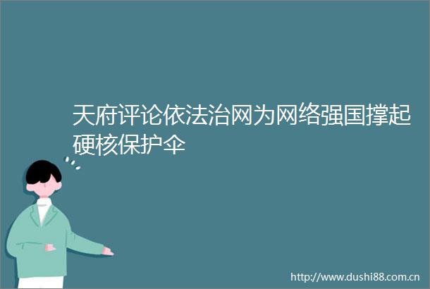 天府评论依法治网为网络强国撑起硬核