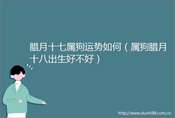 腊月十七属狗运势如何（属狗腊月十八出生好不好）