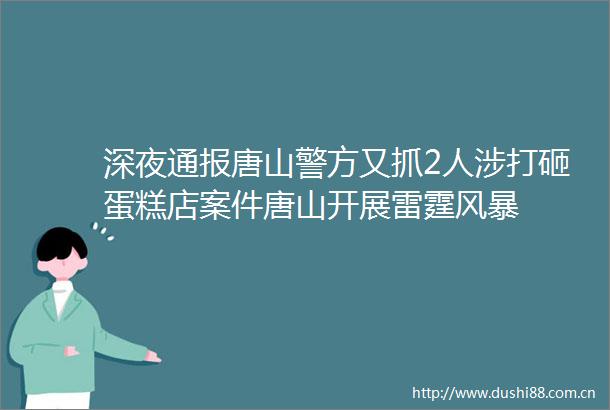 深夜通报唐山警方又抓2人涉打砸蛋糕店案件唐山开展雷霆风暴