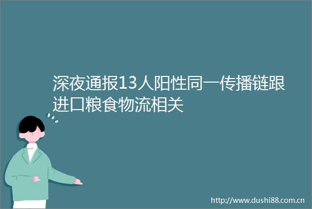 深夜通报13人阳性同一传播链跟进口粮食物流相关