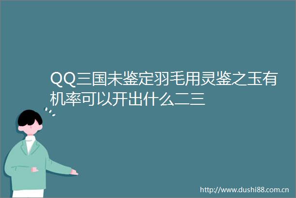 QQ三国未鉴定羽毛用灵鉴之玉有机率可以开出什么二三