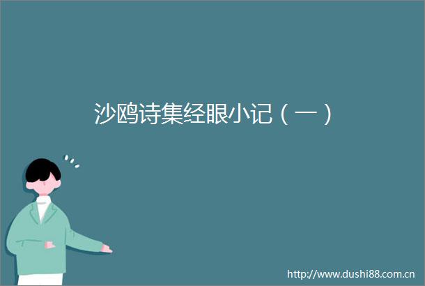 沙鸥诗集经眼小记（一）