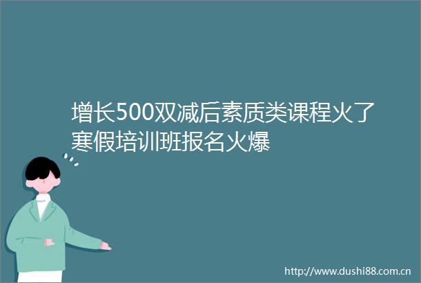 增长500双减后素质类课程火了寒假培训班报名火爆