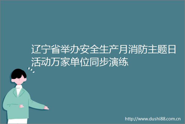 辽宁省举办安全生产月消防主题日活动万家单位同步演练