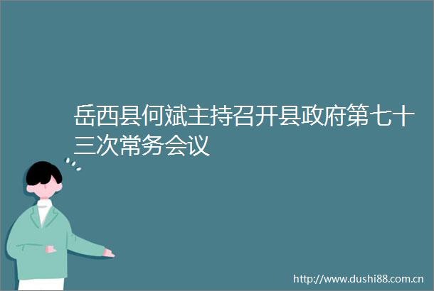 岳西县何斌主持召开县第七十三次常务会议