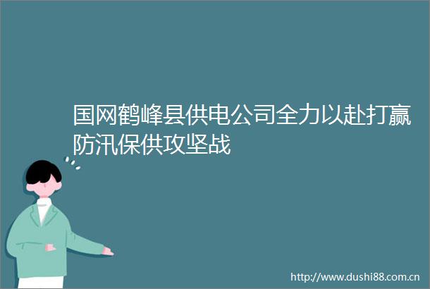 国网鹤峰县供电公司全力以赴打赢防汛保供攻坚战