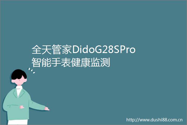 全天管家DidoG28SPro智能手表健康监测