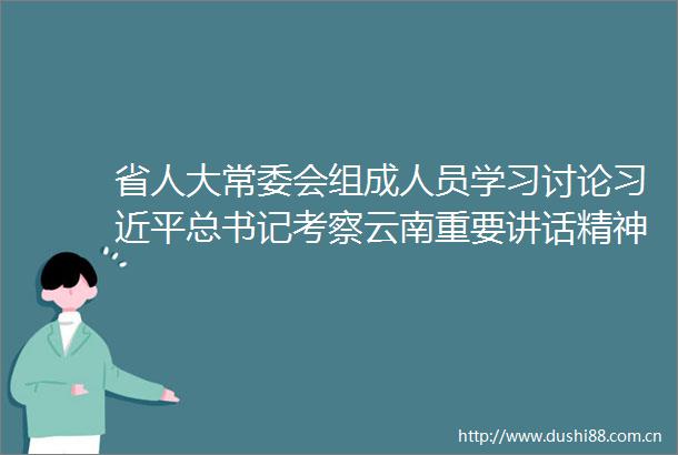 省人大常委会组成人员学习讨论总书记考察云南重要讲话精神（二）