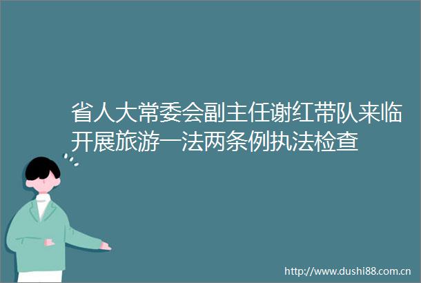 省人大常委会副主任谢红带队来临开展旅游一法两条例检查