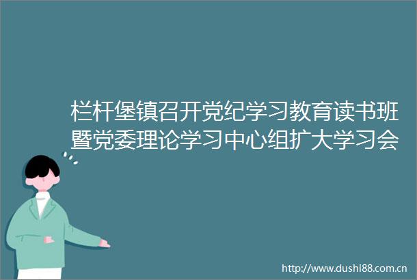 栏杆堡镇召开党纪学习教育读书班暨党委理论学习中心组扩大学习会议