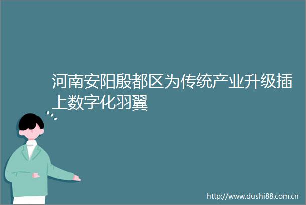 河南安阳殷都区为传统产业升级插上数字化羽翼