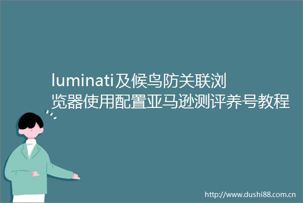 luminati及候鸟防关联浏览器使用配置亚马逊测评养号教程