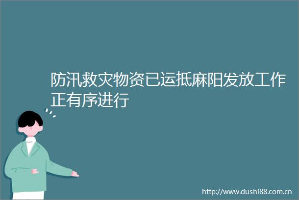 防汛救灾物资已运抵麻阳发放工作正有序进行
