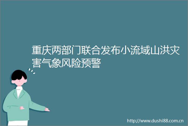 重庆两部门联合发布小流域山洪灾害气象风险预警