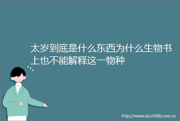 太岁到底是什么东西为什么生物书上也不能解释这一物种