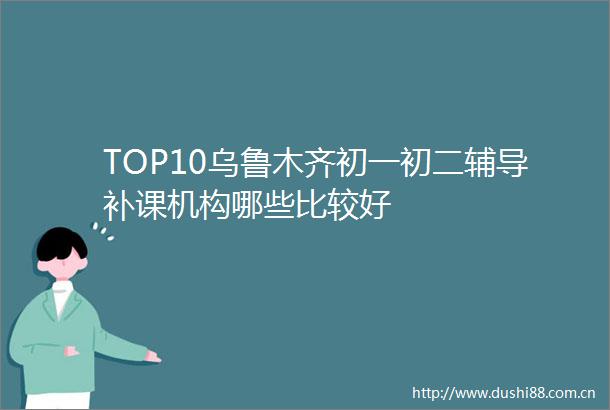 TOP10乌鲁木齐初一初二辅导补课机构哪些比较好