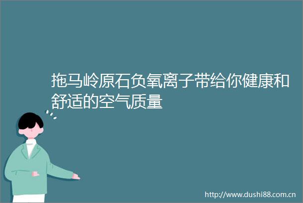拖马岭原石负氧离子带给你健康和舒适的空气质量
