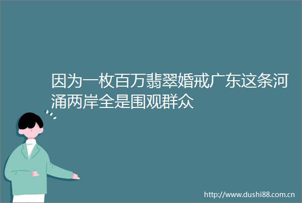 因为一枚百万翡翠婚戒广东这条河涌两岸全是围观群众