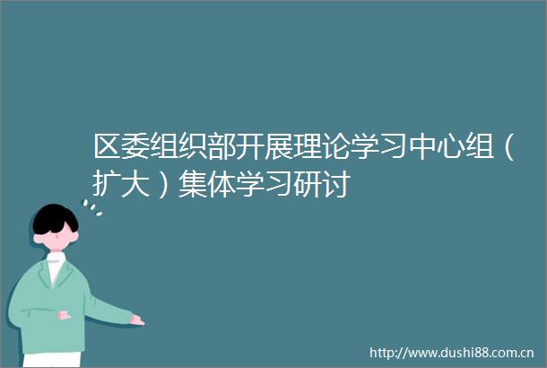 区委组织部开展理论学习中心组（扩大）集体学习研讨