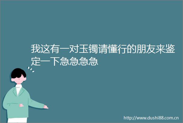 我这有一对玉镯请懂行的朋友来鉴定一下急急急急