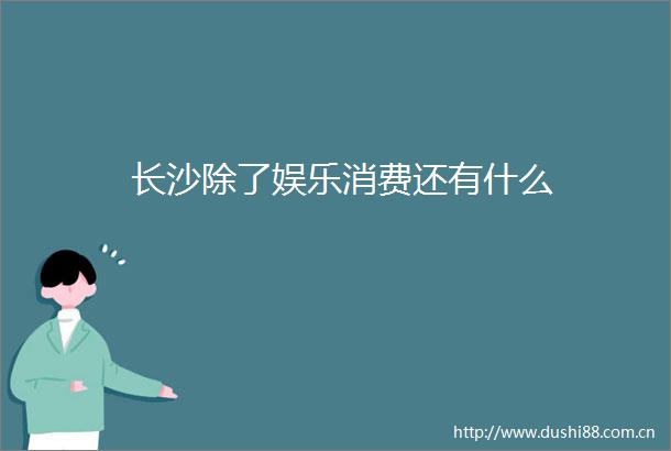 长沙除了娱乐消费还有什么