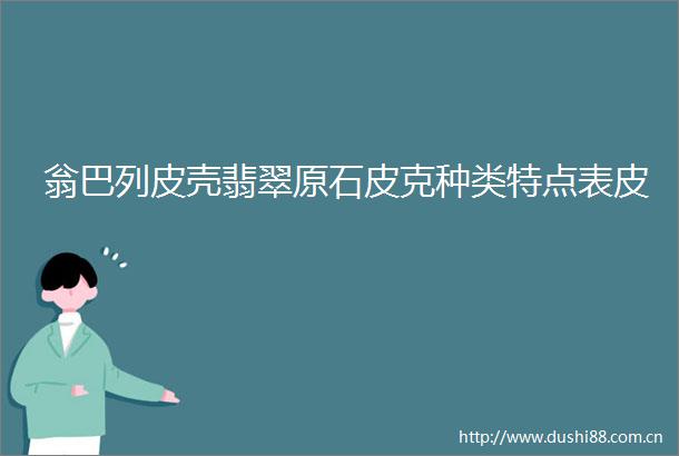 翁巴列皮壳翡翠原石皮克种类特点表皮