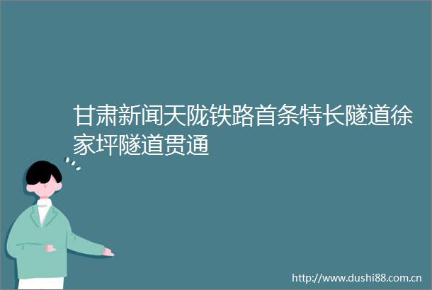 甘肃新闻天陇铁路首条特长隧道徐家坪隧道贯通