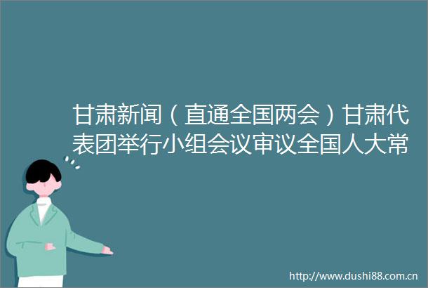 甘肃新闻（直通全国两会）甘肃代表团举行小组会议审议全国人大常委会工作报告