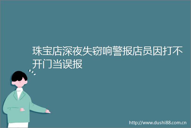 珠宝店深夜失窃响警报店员因打不开门当误报