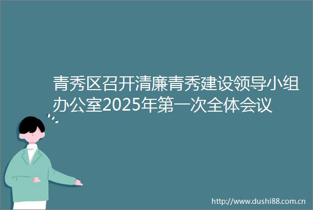 青秀区召开清廉青秀建设小组办公室2025年第一次全体会议
