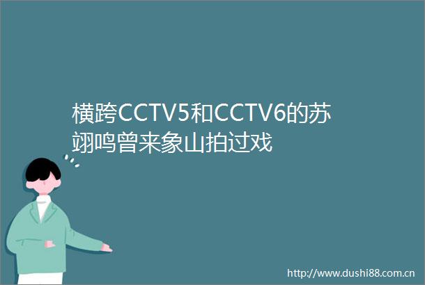 横跨CCTV5和CCTV6的苏翊鸣曾来象山拍过戏