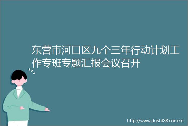 东营市河口区九个三年行动计划工作专班专题汇报会议召开