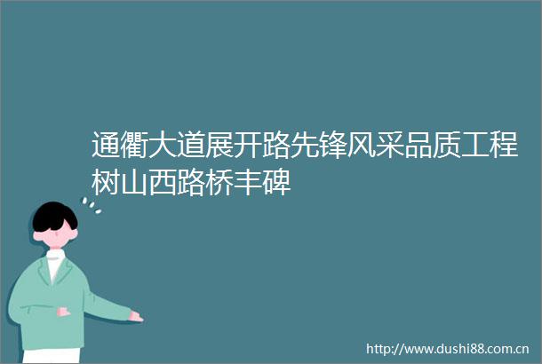 通衢大道展开路先锋风采品质工程树山西路桥丰碑