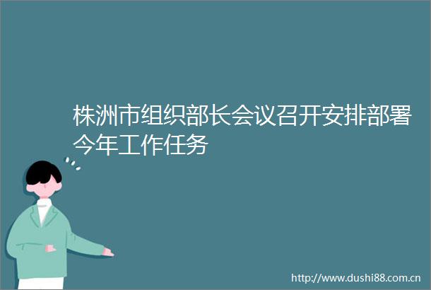 株洲市组织部长会议召开安排部署今年工作任务
