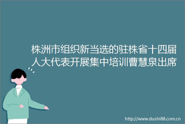 株洲市组织新当选的驻株省十四届人大代表开展集中培训曹慧泉出席并讲话