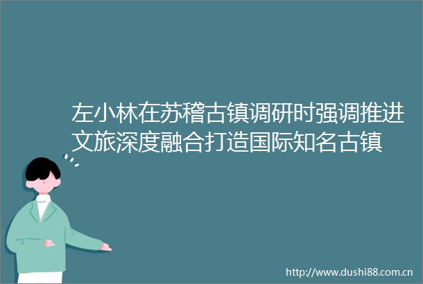 左小林在苏稽古镇调研时强调推进文旅深度融合打造国际知名古镇