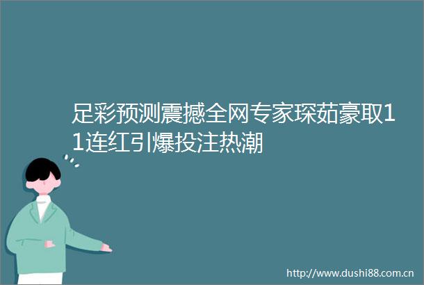 足彩预测震撼全网专家琛茹豪取11连红引爆投注热潮