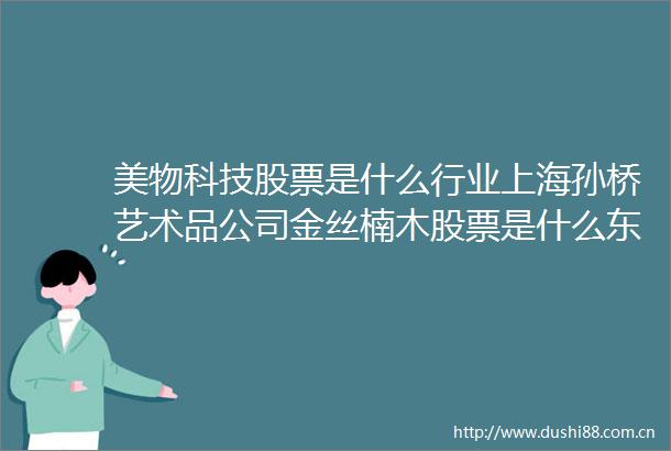美物科技股票是什么行业上海孙桥艺术品公司金丝楠木股票是什么东西